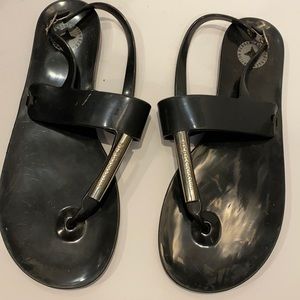 BCBG Plastic Sandals 8 Black